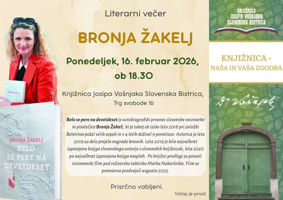 Literarni večer z BRONJO ŽAKELJ