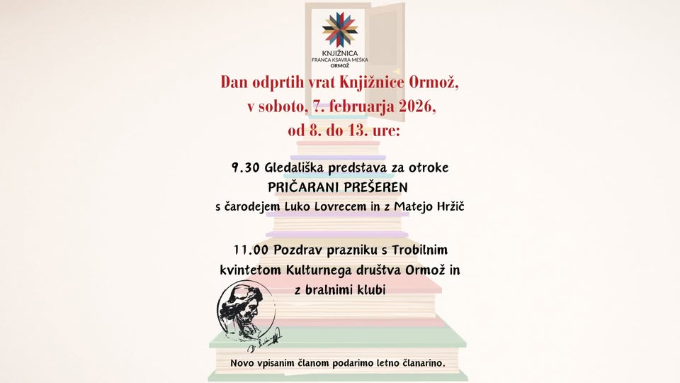 Dan odprtih vrat Knjižnice Ormož ob slovenskem kulturnem prazniku