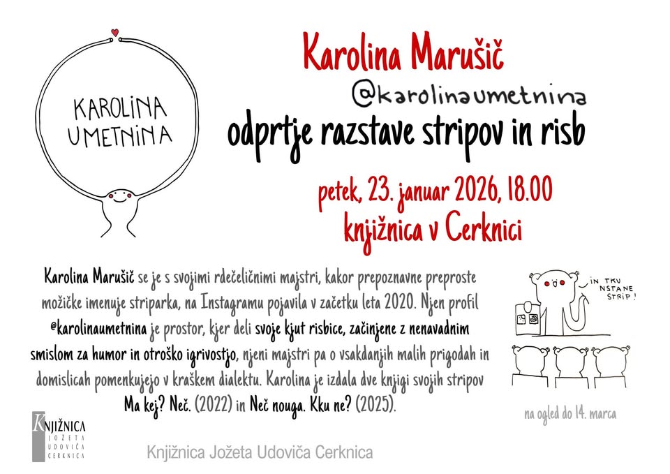 Karolina Marušič – Karolina Umetnina - odprtje razstave stripov in risb
