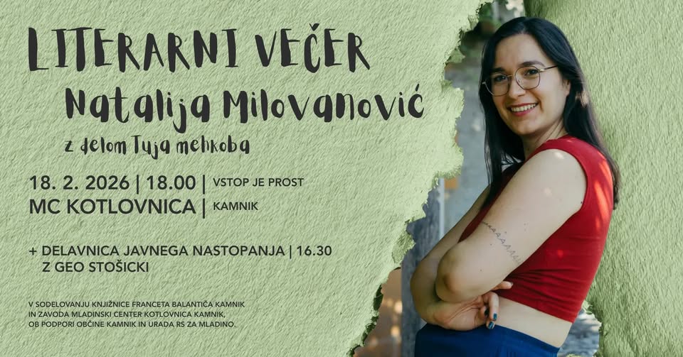 Literarni večer: Natalija Milovanović | zbirka Tuja mehkoba