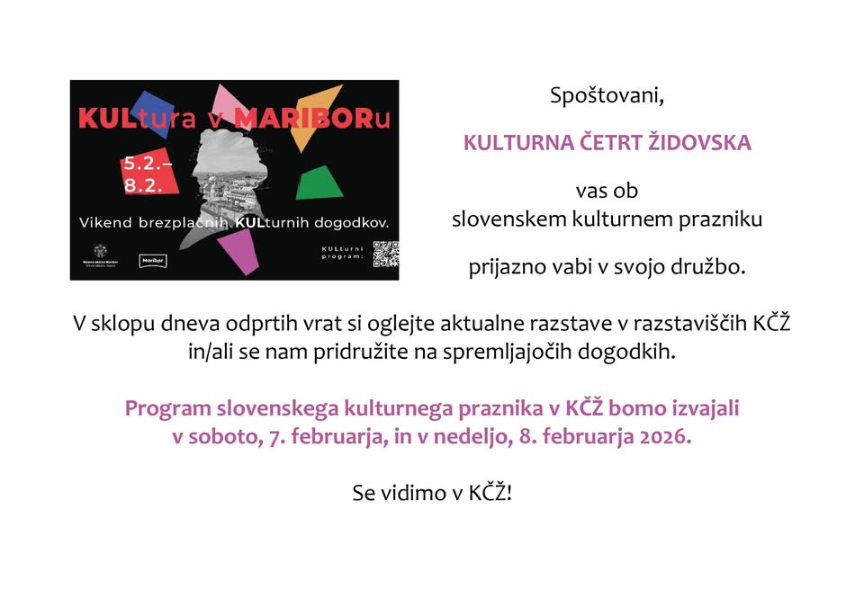 Slovenski kulturni praznik 2026 v KČŽ