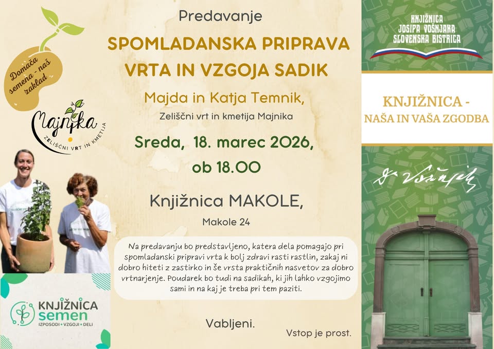Predavanje SPOMLADANSKA PRIPRAVA VRTA IN VZGOJA SADIK
