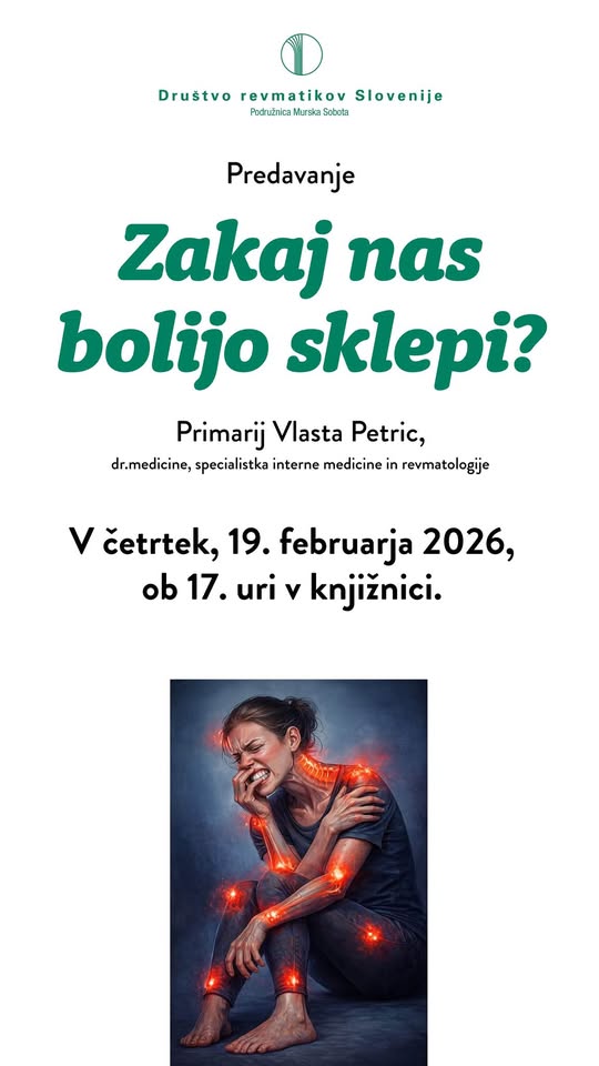 Predavanje: Zakaj nas bolijo sklepi?