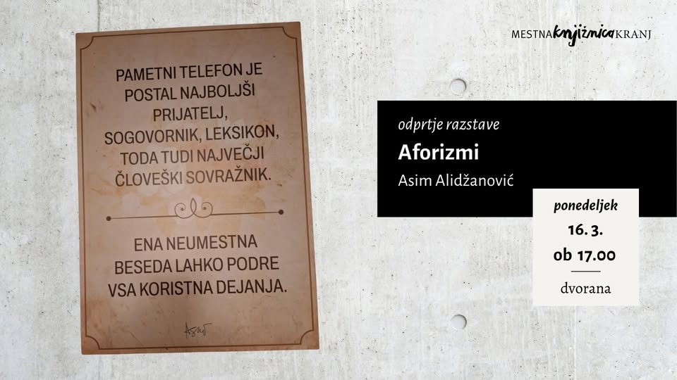 odprtje razstave / Aforizmi