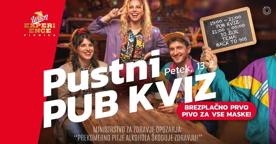 PUSTNI PUB KVIZ & 90s ŽUR 🍻🎭