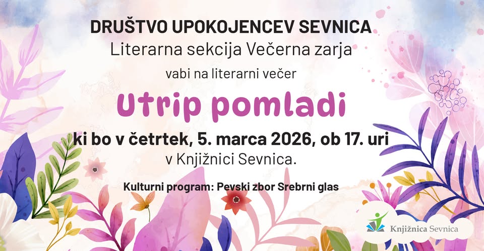 UTRIP POMLADI (Literarni večer literarne sekcije Večerna zarja)
