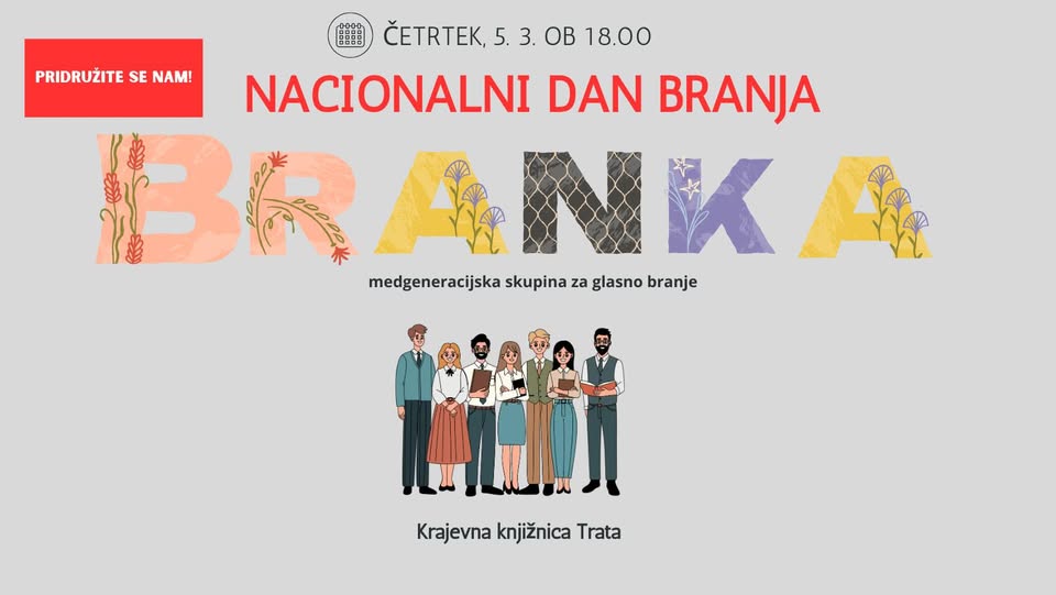 Nacionalni dan branja: BRANKA - skupina za glasno branje