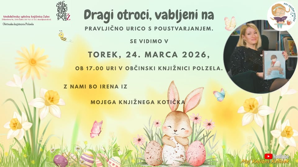 Pravljica z Ireno iz Mojega knjižnega kotička v Občinski knjižnici Polzela