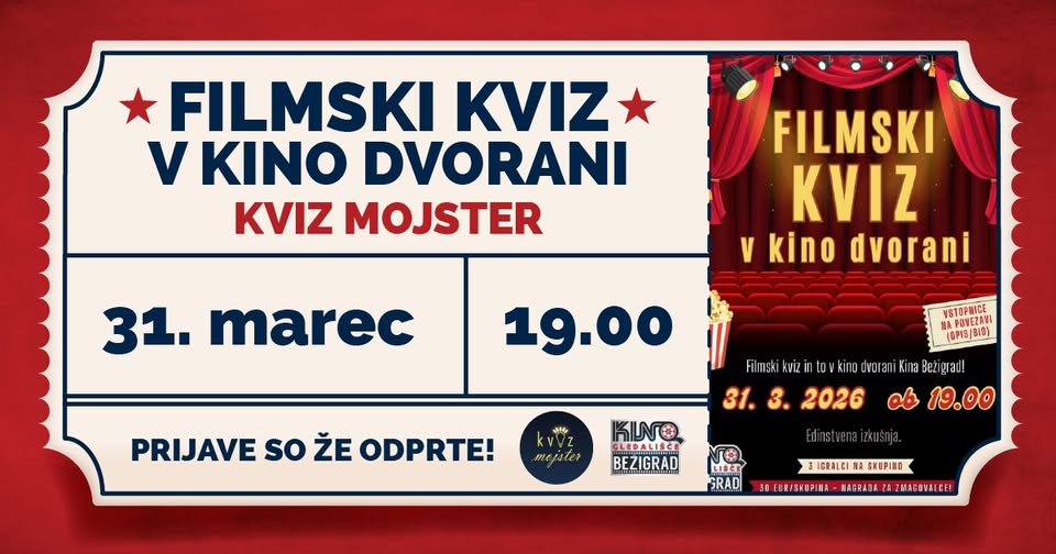 FILMSKI KVIZ V KINO DVORANI: Kviz Mojster