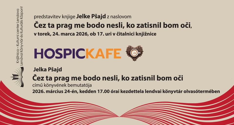 HOSPICKAFE: Predstavitev knjige Čez ta prag me bodo nesli, ko zatisnil bom oči