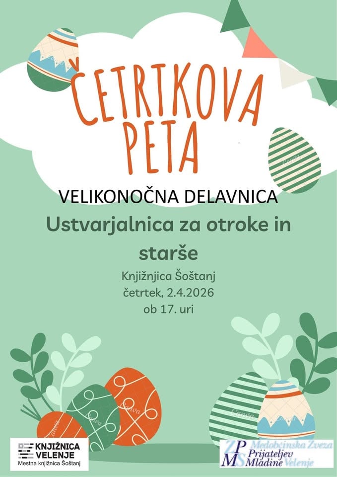 Četrtkova peta: Velikonočna delavnica v Mestni knjižnici Šoštanj