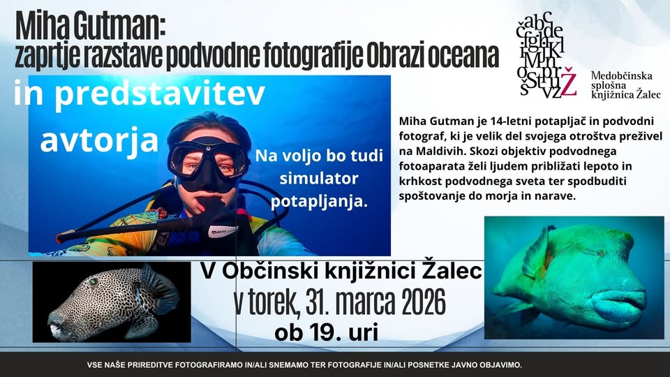 Miha Gutman: zaprtje razstave podvodne fotografije Obrazi oceana