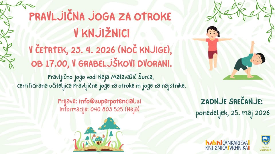 Pravljična joga za otroke v knjižnici