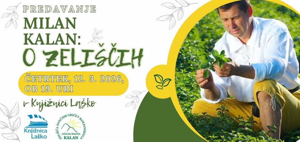 Predavanje Milana Kalana: o zeliščih v Knjižnici Laško