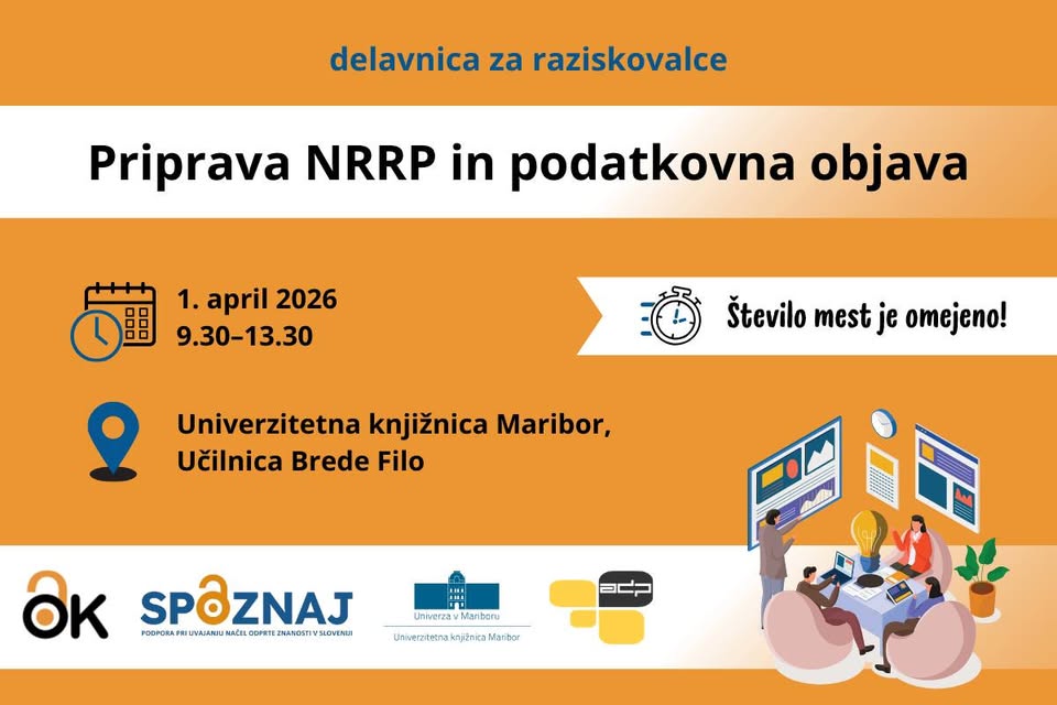 Delavnica Priprava načrta ravnanja z raziskovalnimi podatki (NRRP) in podatkovna objava