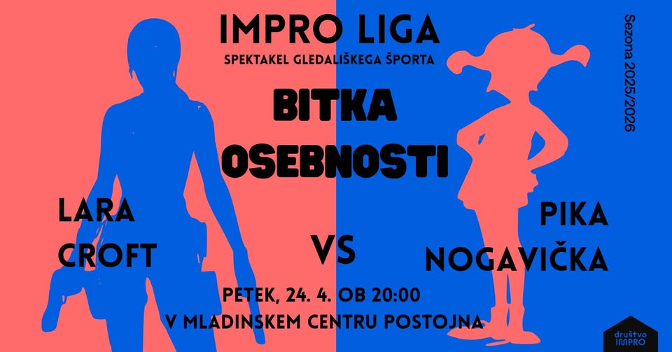 Impro liga: Bitka osebnosti – Lara Croft vs Pika Nogavička