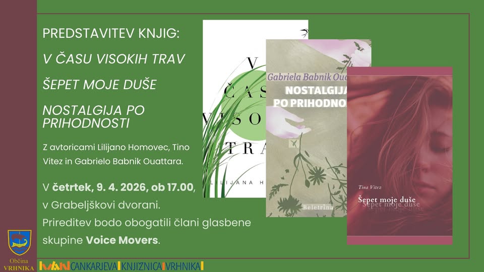 Predstavitev knjig: V času visokih trav, Šepet moje duše in Nostalgija po prihodnosti