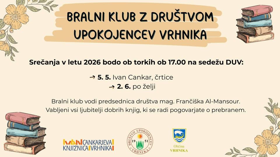 Bralni klub z Društvom upokojencev Vrhnika