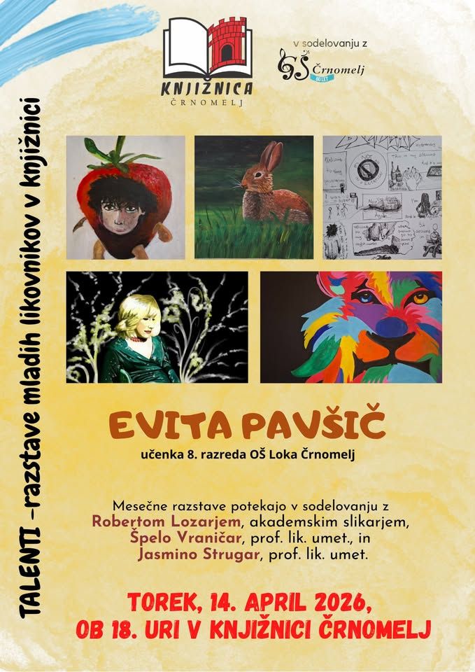 Talenti - razstave mladih likovnikov v knjižnici: Evita Pavšič