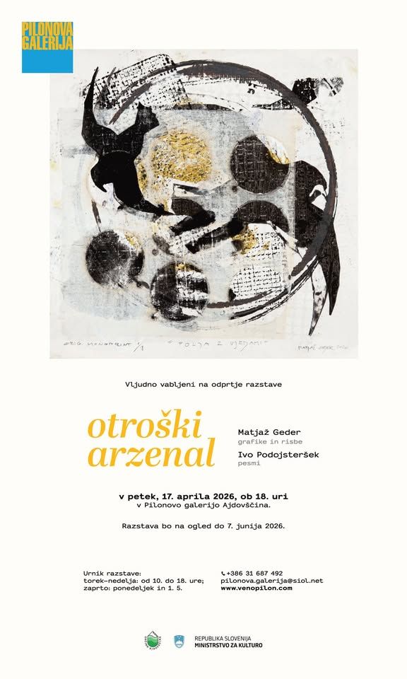 Odprtje razstave OTROŠKI ARZENAL. Matjaž Geder, grafike in risbe, Ivo Podojsteršek, pesmi