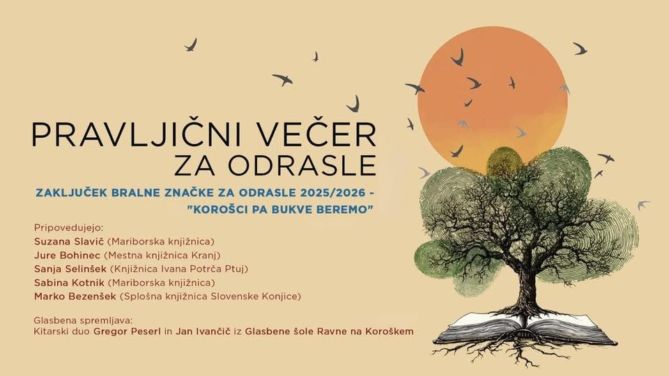 Zaključek bralne značke Korošci pa bukve beremo s pravljičnim večerom za odrasle