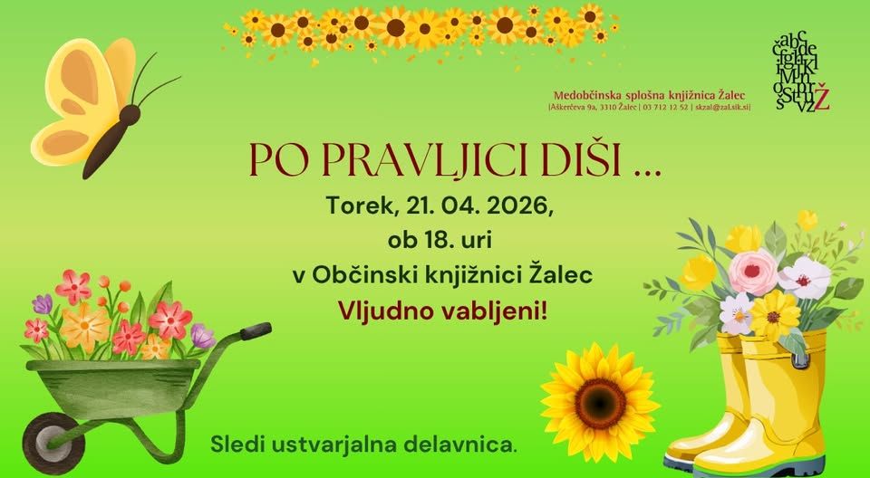 Po pravljici diši – pravljična ura z Mojco v Občinski knjižnici Žalec