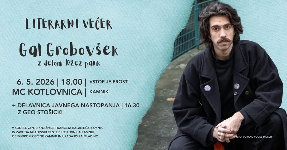 Literarni večer: Gal Grobovšek | knjiga Džez pank