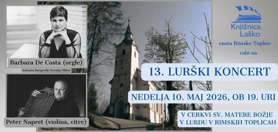 13. lurški koncert - Barbara De Costa (orgle) in Peter Napret (violina, citre)